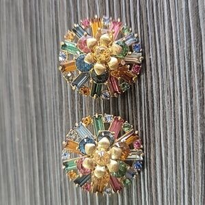 J.Crew Gem Multicolor Floral Earrings